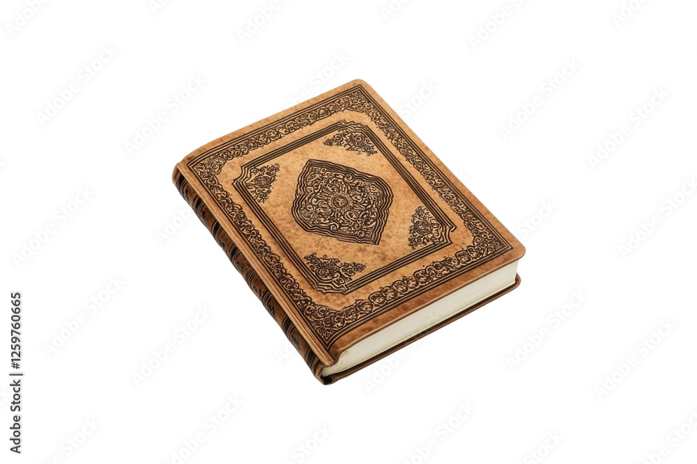 Ornate Leather Bound Book Elegant Design Spiritual Wisdom Ancient Text Ornate Leather Bound Book Elegant Design Spiritual Wisdom Ancient Text