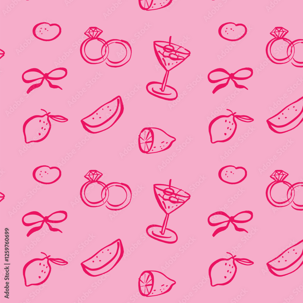 hand drawn whimsical wedding seamless pattern hand drawn whimsical wedding seamless pattern