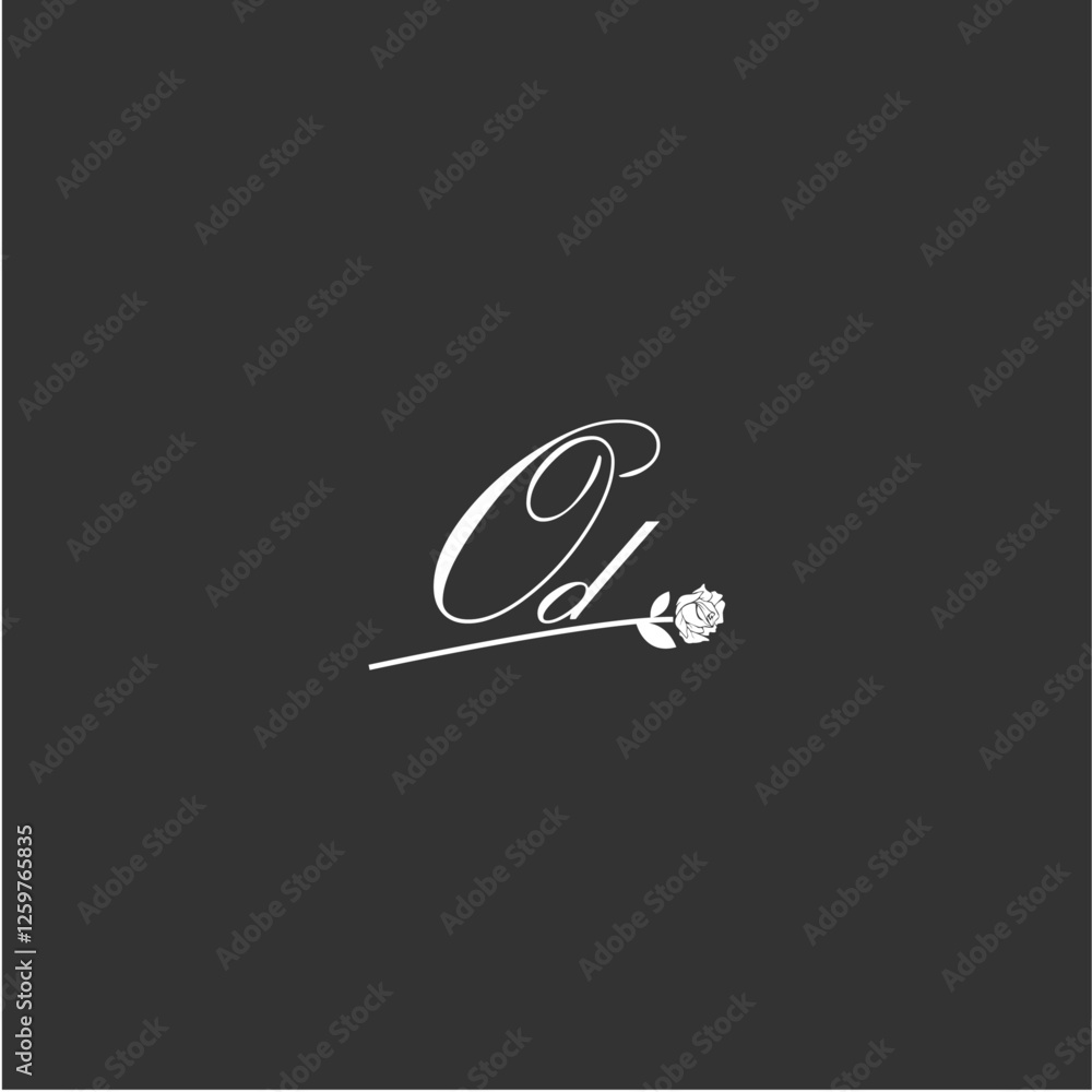 Initial OD art illustration flower design creative Initial OD art illustration flower design creative