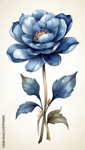 white flower on blue background