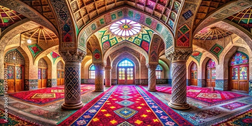 Nasir al-Molk Mosque Prayer Hall: A Kaleidoscope of Colors photo