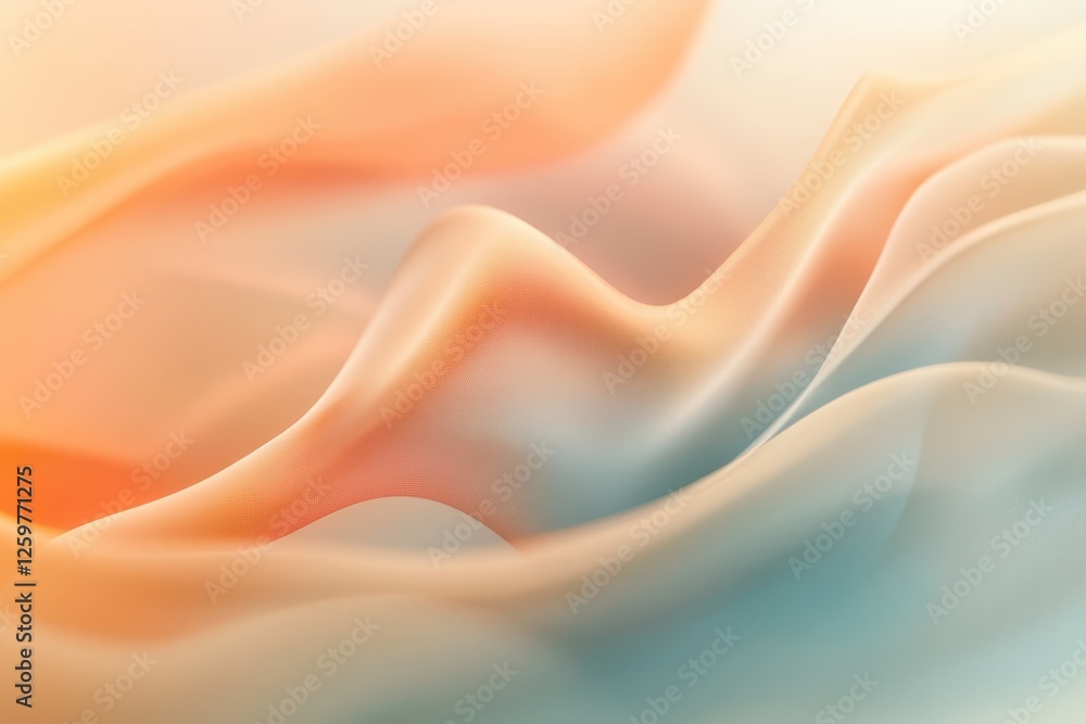 Obraz premium Abstract Peach and Teal Flowing Waves Background
