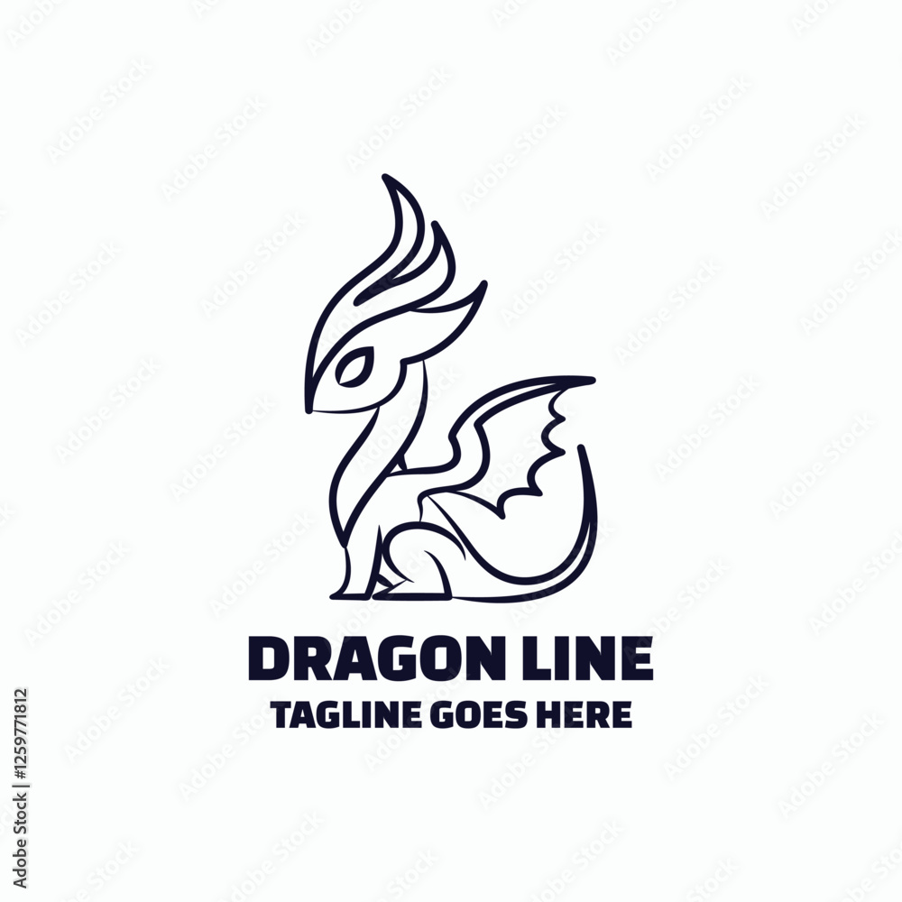Dragon Line Art Logo Dragon Line Art Logo