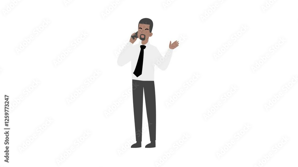 Man standing holding tablet cartoon animation
Man standing holding tablet cartoon animation