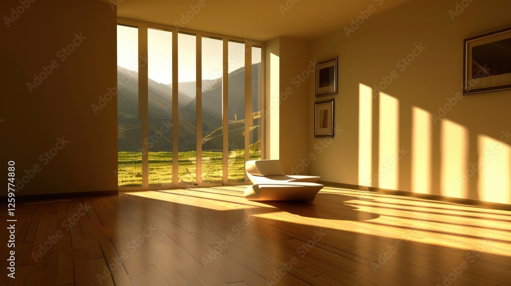 Serene Mountain View Living Room Serene Mountain View Living Room