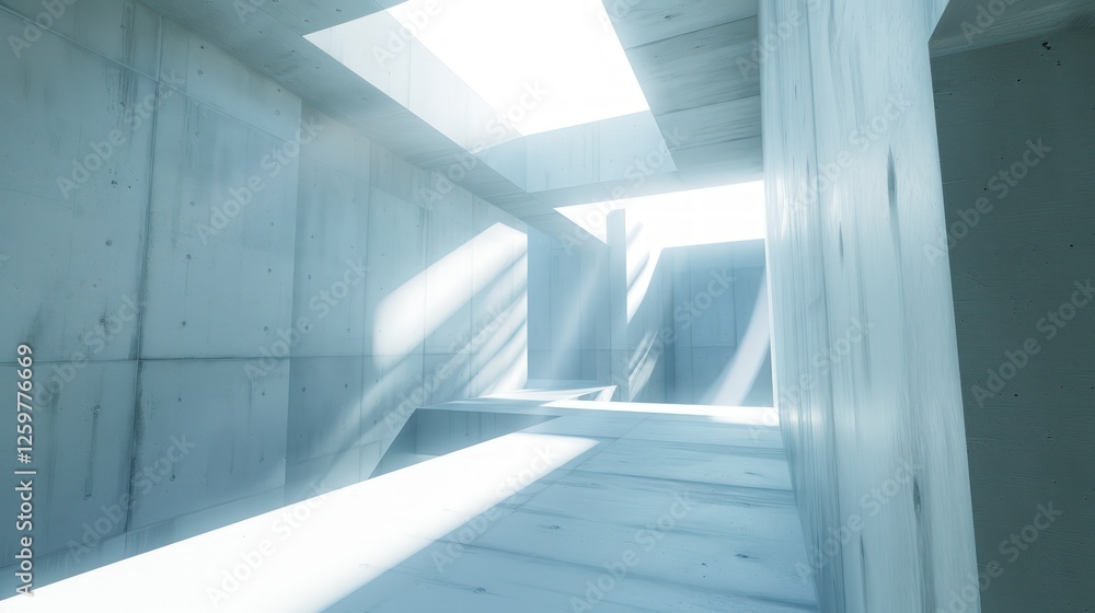 Obraz premium Sunlit Concrete Maze: An Architectural Exploration