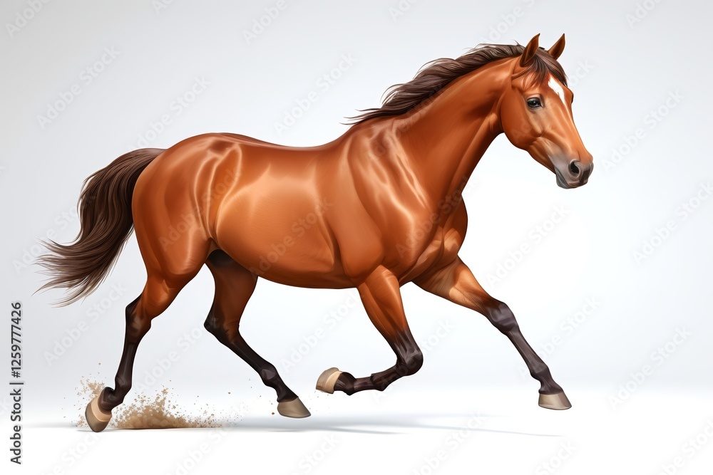 realistic illustration of a horse running on a white background realistic illustration of a horse running on a white background