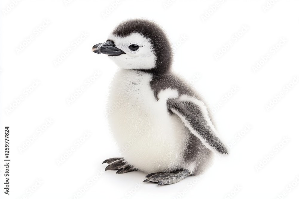 Obraz premium a cute little penguin baby isolated on white background