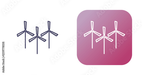 Multiple Windmills Vector Icon