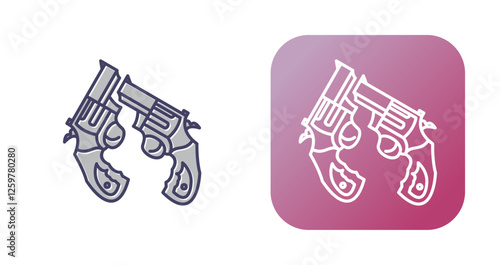 Two Guns Vector Icon