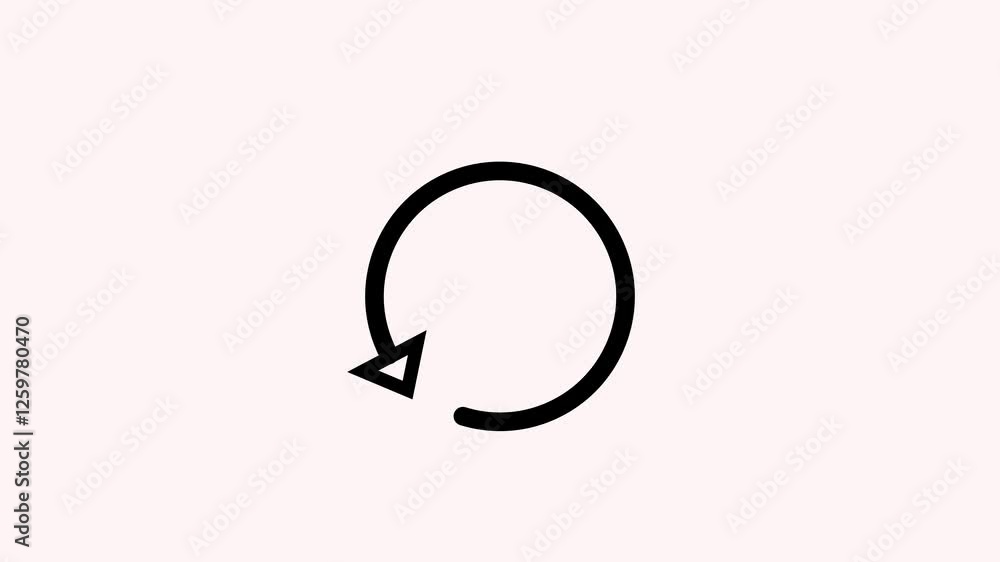 Refresh or retry icon animation.circle arrow,reload,arrow rotation with white background Refresh or retry icon animation.circle arrow,reload,arrow rotation with white background