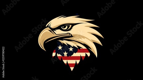Wallpaper Mural Patriotic Eagle Head With USA Flag Torontodigital.ca