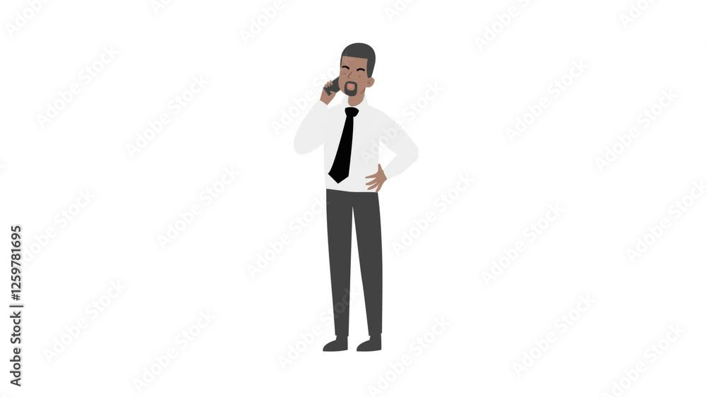 Man standing holding tablet cartoon animation
Man standing holding tablet cartoon animation