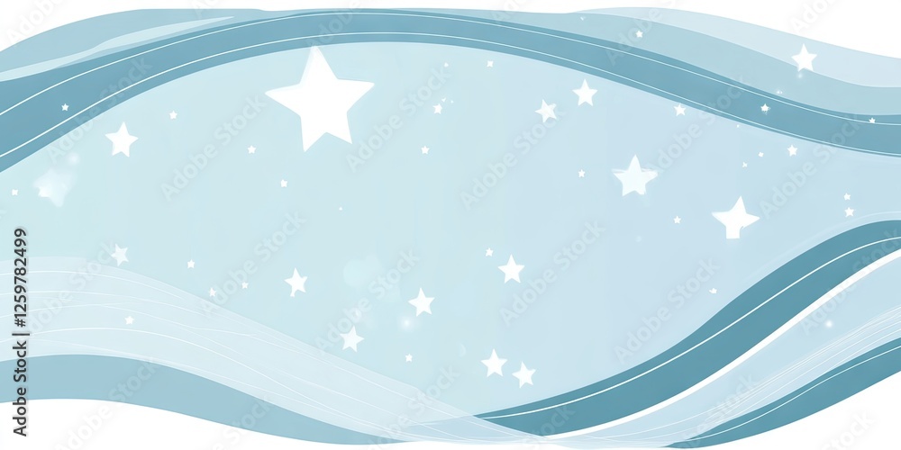 Soft blue waves with white stars on a gradient background, flowing from left to right, creating a serene, dreamy atmosphere. Soft blue waves with white stars on a gradient background, flowing from left to right, creating a serene, dreamy atmosphere.