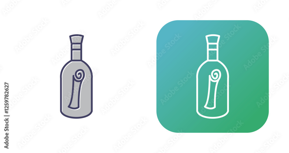 Scroll in Bottle Vector Icon Scroll in Bottle Vector Icon