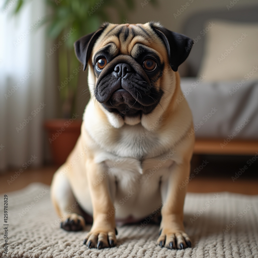 pug dog portrait pug dog portrait