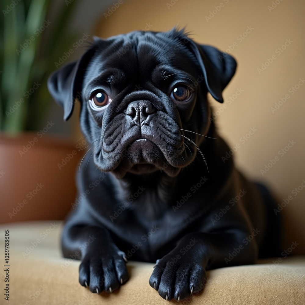 pug dog portrait pug dog portrait