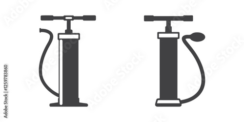 Professional Air Pump Icons Silhouette Vector Illustration