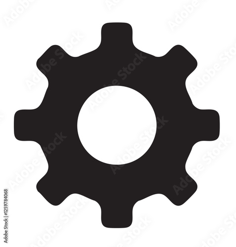 Black settings vector icon.	