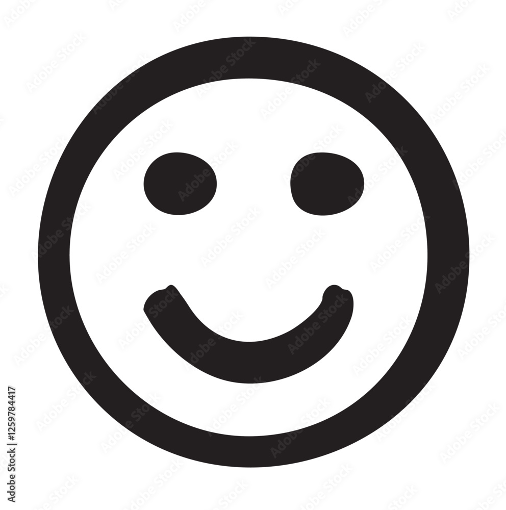 Black smiley face vector icon. Black smiley face vector icon.