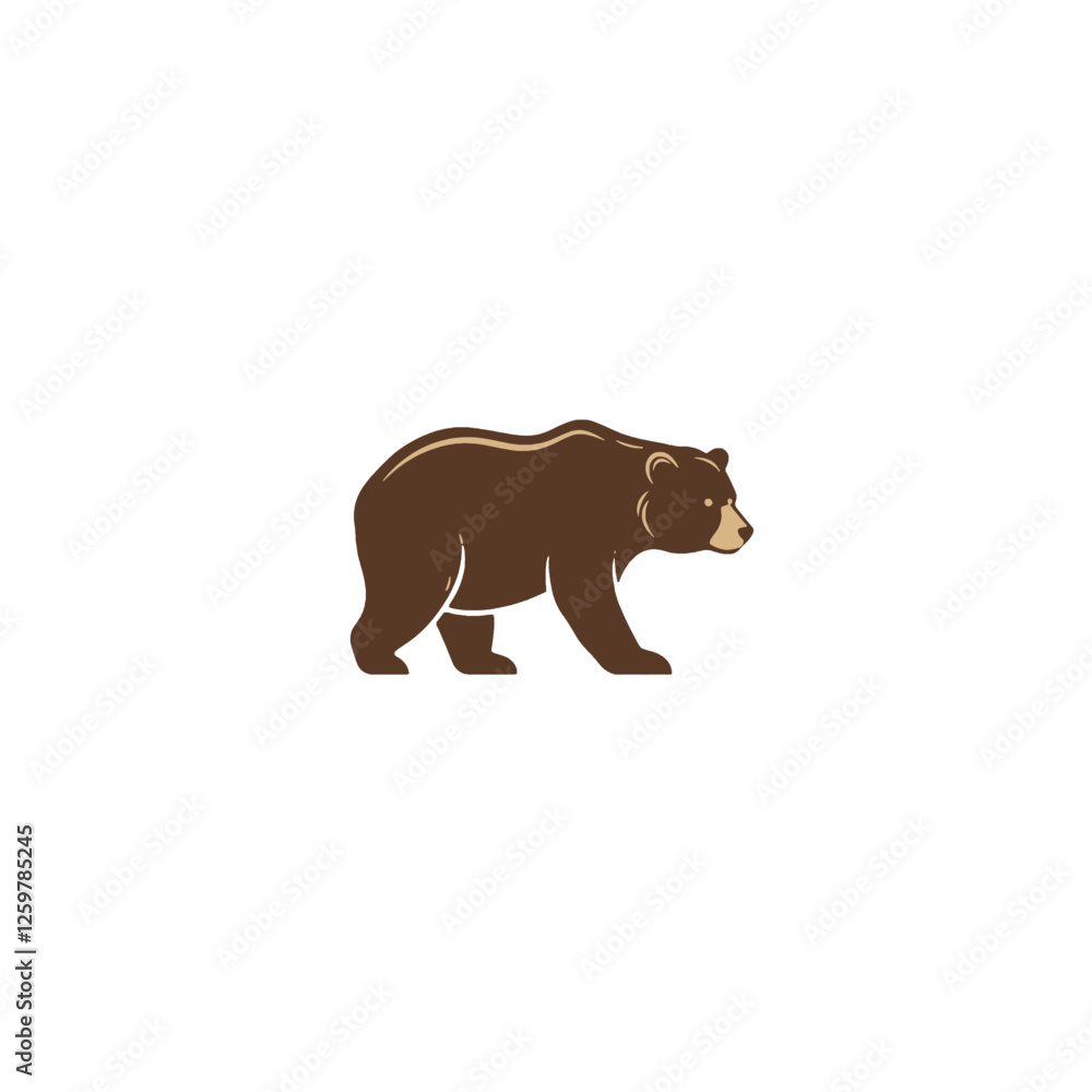 Fototapeta premium Illustration of a Brown Bear in a Minimalist Style