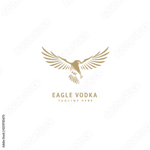 Golden Eagle Vodka Logo Design Symbolizing Elegance and Prestige