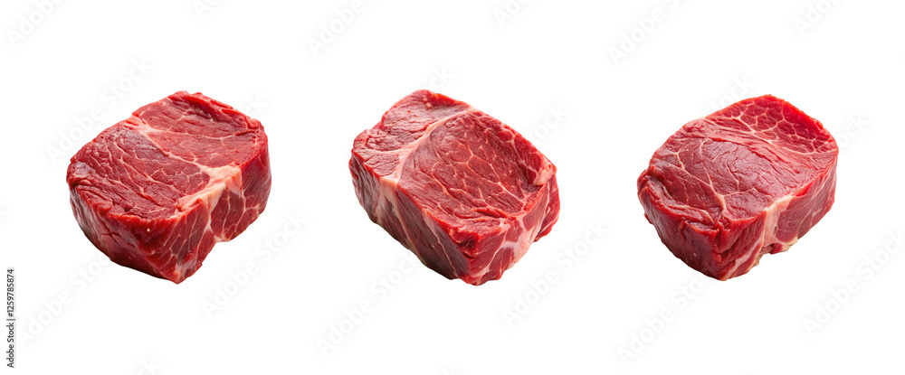 set of raw meat isolated on a transparent background, in a PNG format set of raw meat isolated on a transparent background, in a PNG format