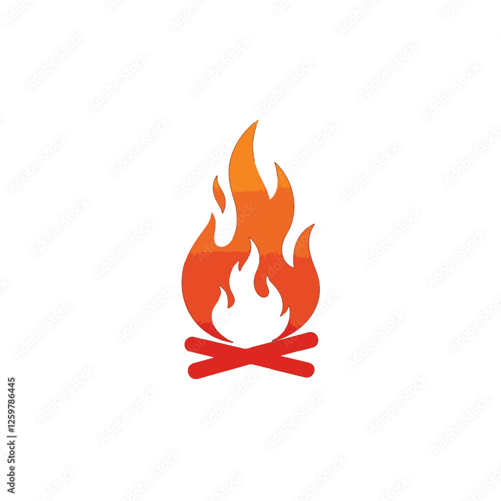 Icon of a Burning Campfire Symbolizing Warmth and Outdoor Exploration Icon of a Burning Campfire Symbolizing Warmth and Outdoor Exploration