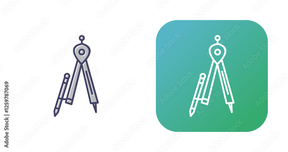 Geometrical Compass Vector Icon