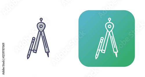 Geometrical Compass Vector Icon