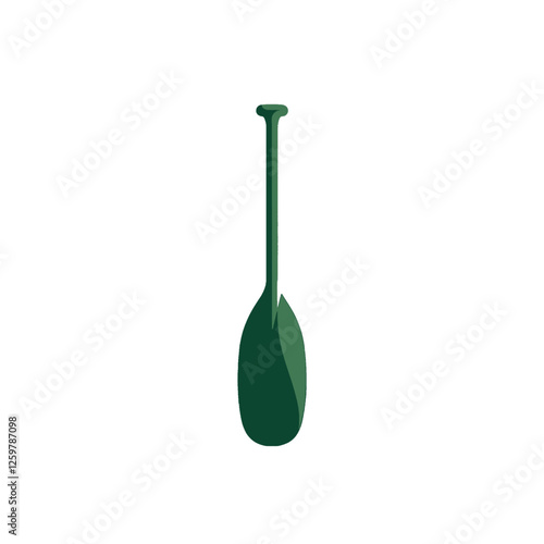 Green Paddle Illustration Isolated on White Background with Minimal Design