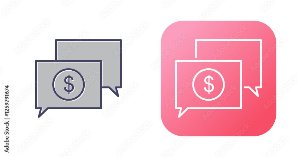 Money Talk Vector Icon Money Talk Vector Icon
