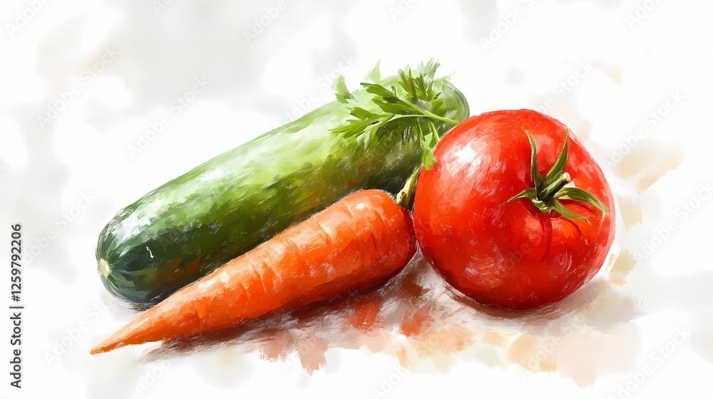 Organic food illustration with groceries for kitchen and culinary designs, highlighting fresh produce and market finds in a lively artistic style, comic book style Organic food illustration with groceries for kitchen and culinary designs, highlighting fresh produce and market finds in a lively artistic style, comic book style