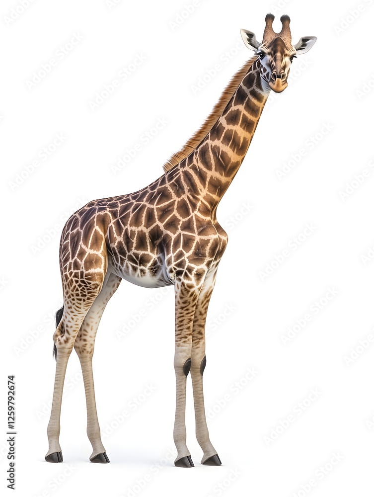 Fototapeta premium Giraffe's Majestic Stance, Wild Beauty, African Savanna