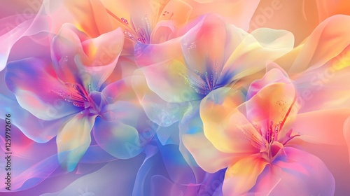 Wallpaper Mural Dreamy Pastel Rainbow Flowers Soft Focus Floral Background Torontodigital.ca