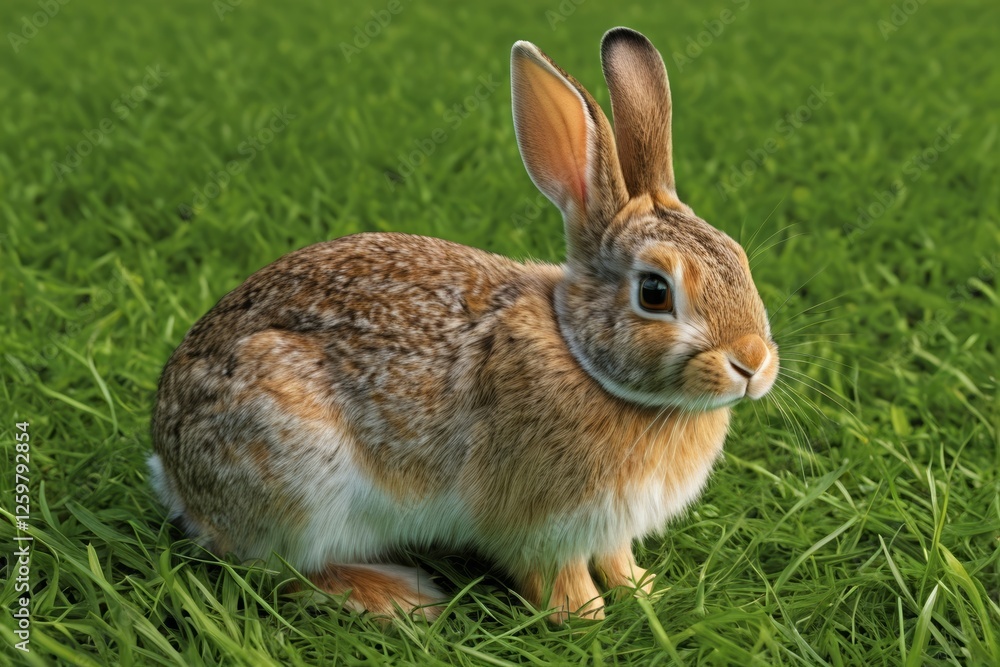 Fototapeta premium there is a rabbit that is sitting in the grass