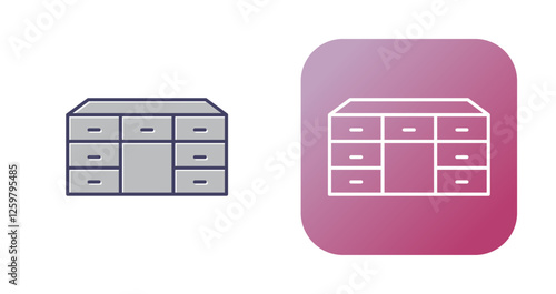 Table with Drawers Vector Icon