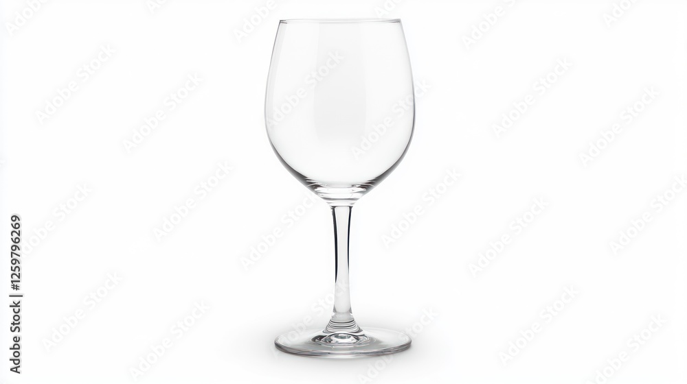 Empty wine glass, studio shot, white background, beverage menu Empty wine glass, studio shot, white background, beverage menu