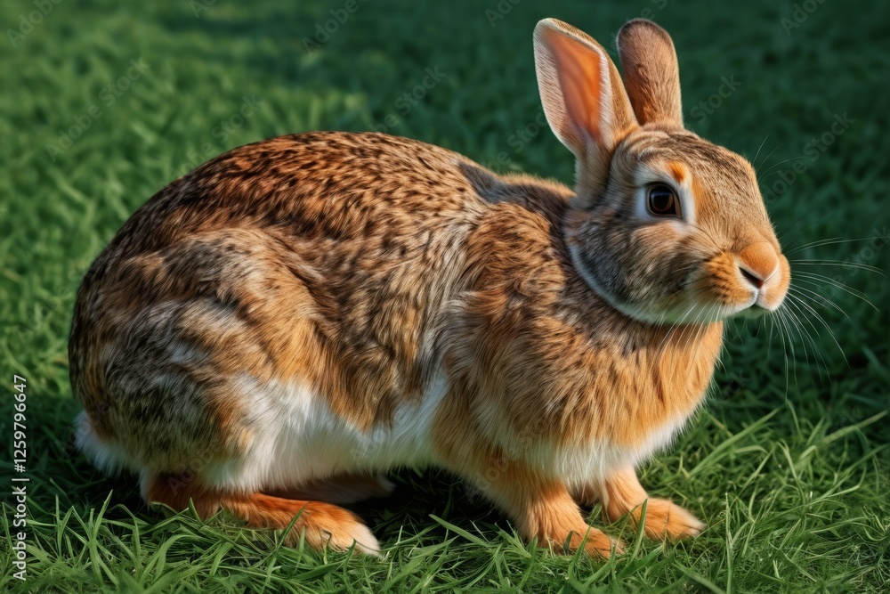 Fototapeta premium there is a rabbit that is sitting in the grass