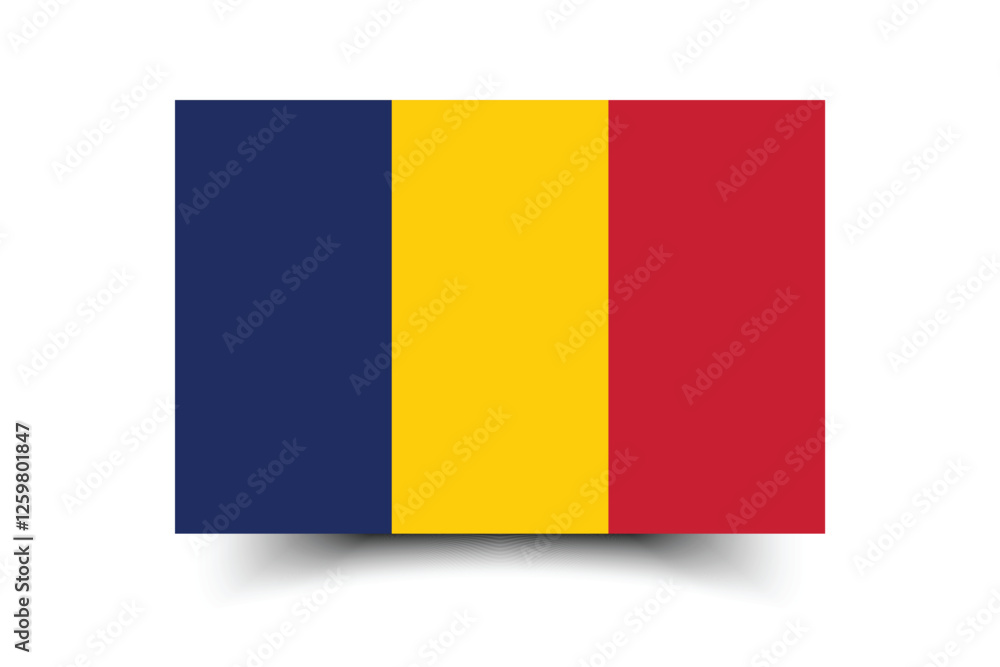 Fototapeta premium Flag of Chad. Chad flag official size and color standards digital vector illustration.