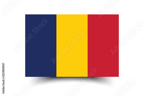 Flag of Chad. Chad flag official size and color standards digital vector illustration.