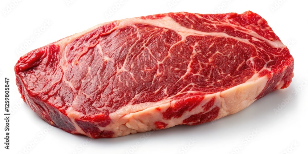 Aerial View Fresh Raw Beef Steak Isolated White Background - High-Resolution Stock Photo Aerial View Fresh Raw Beef Steak Isolated White Background - High-Resolution Stock Photo