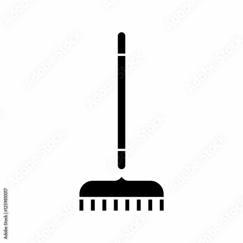 Rake Gardening Tool Silhouette Icon Design Illustration. Gardening Landscape Equipment Tool Icon