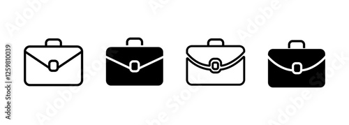 Briefcase icon collection. Different briefcase set. Vector