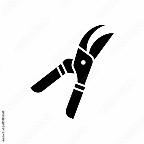 Pruning Shears Gardening Tool Silhouette Icon Design Illustration
