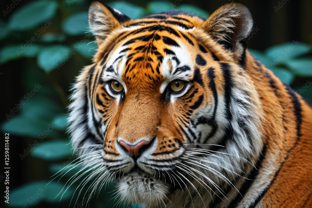 Fototapeta premium there is a tiger that is looking at the camera