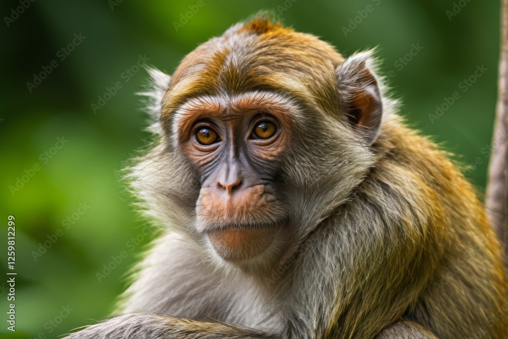 arafed monkey sitting on a branch looking at the camera arafed monkey sitting on a branch looking at the camera