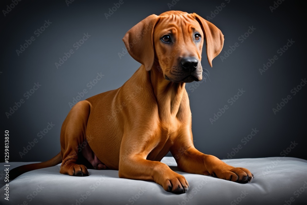puppy sitting on a pillow looking at the camera puppy sitting on a pillow looking at the camera