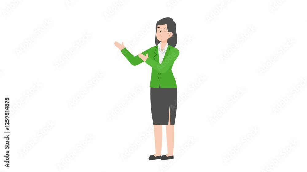 Woman is standing and giving a lecture cartoon animation
Woman is standing and giving a lecture cartoon animation