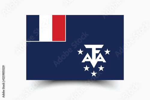 Flag of French Southern and Antarctic Territory. French Southern and Antarctic Territory flag official size and color standards digital vector illustration.